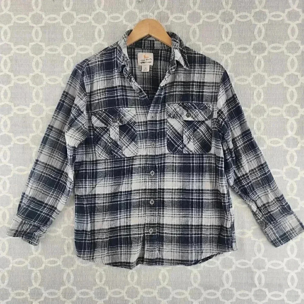 💥   Field Stream Blue Plaid Flannel Button Up Men's shirt S